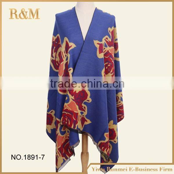 Wholesale blanket scarf Double face jacquard shawl