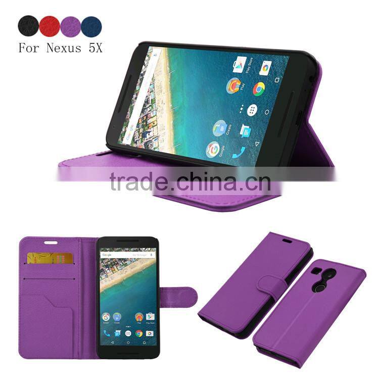 New Design Ultra-Thin Pu Leather Pu Leather Wallet Cases For Nexus 5X Case