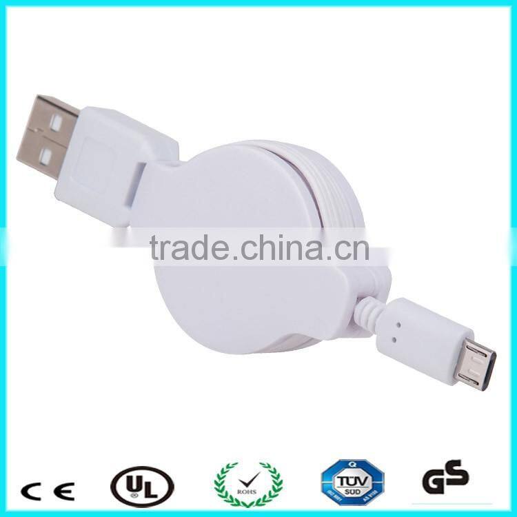 1m retractable Micro USB Data Cable For Cellphone