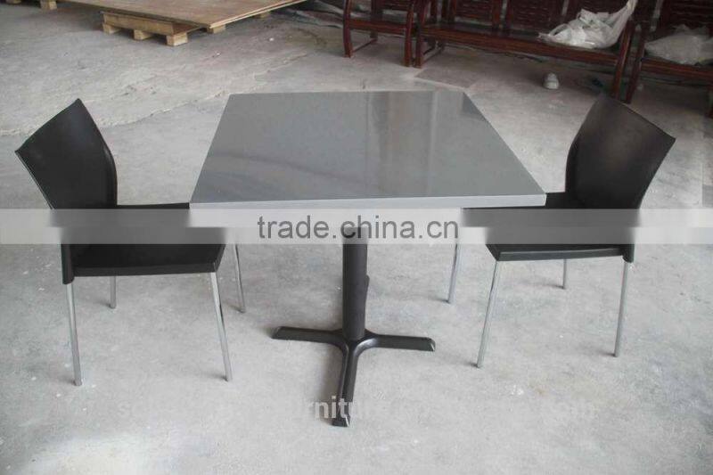 Modern acrylic solid surface restaurant table and bench
