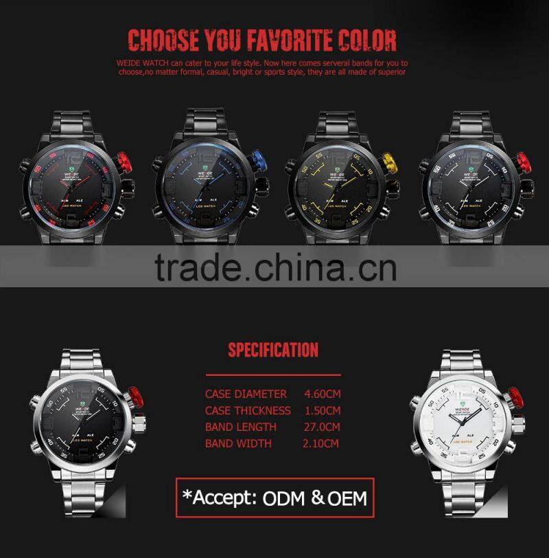 2015 Weide new product alibaba china fashion stainless steel Led watch WH2309
