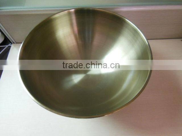 12L stainless steel champagne bowl finished in plating gold