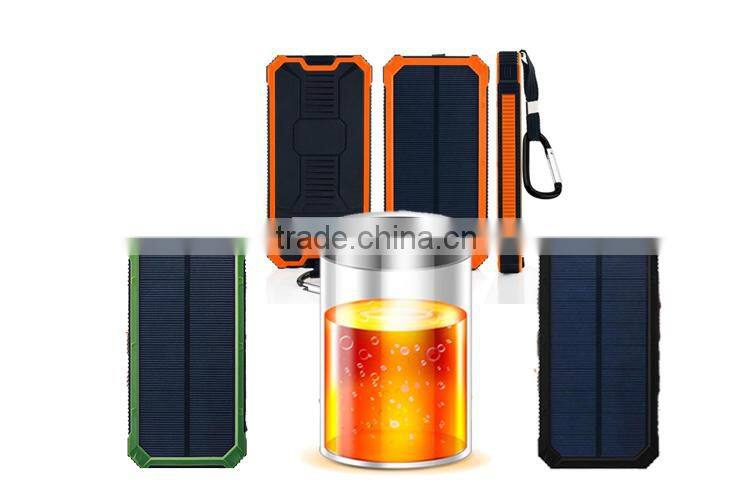 Brilliant quality portable solar 15000mAh power bank charger for mobile phone cafe