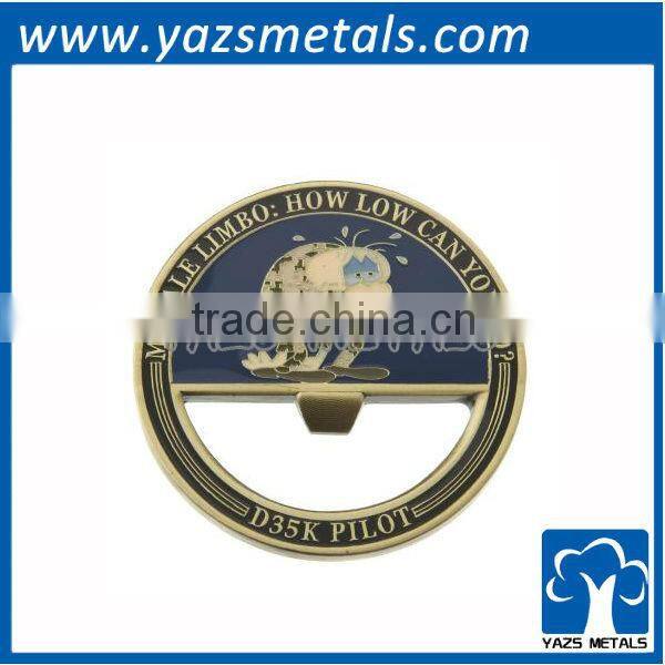 round engrave metal bottle cap opener