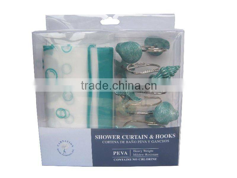 Design PEVA shower curtain set