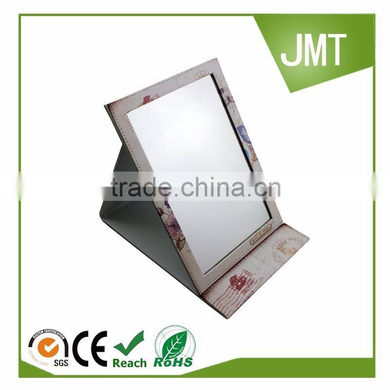 2016 wholesale custom picture printing PU table makeup mirror
