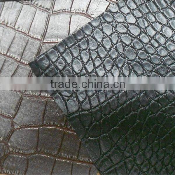 Crocodile emboss book binding cover material with non-woven backing