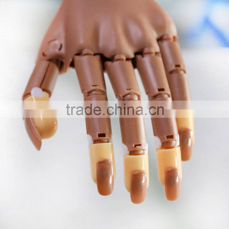 Jake recommendation JJ-03 artificial Movable joints acrylic fake nail trainer practice hand model for nail art manicure
