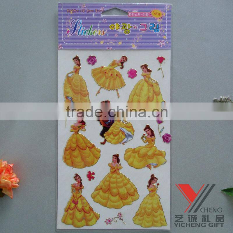 Beautiful laser sticker glitter butterfly sticker craft for promotion