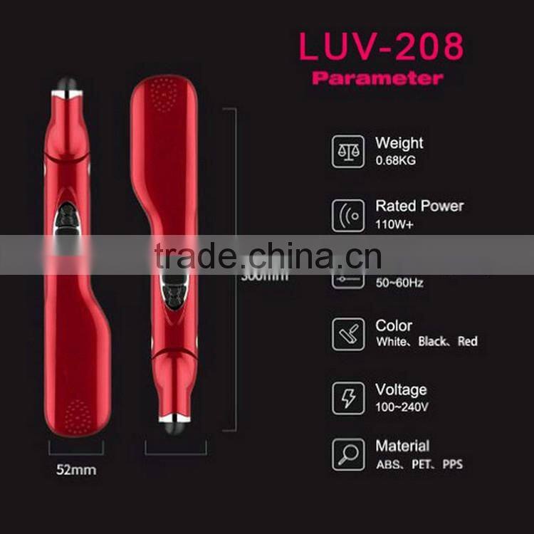 Custom design two ptc plates hair straightening brush new inventions in china