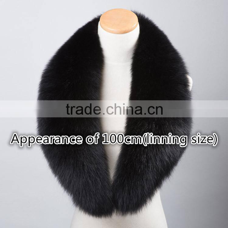 Customized Size/Color/Pattern Pink Fox Fur Shawl Collar for Luxurious Ladies