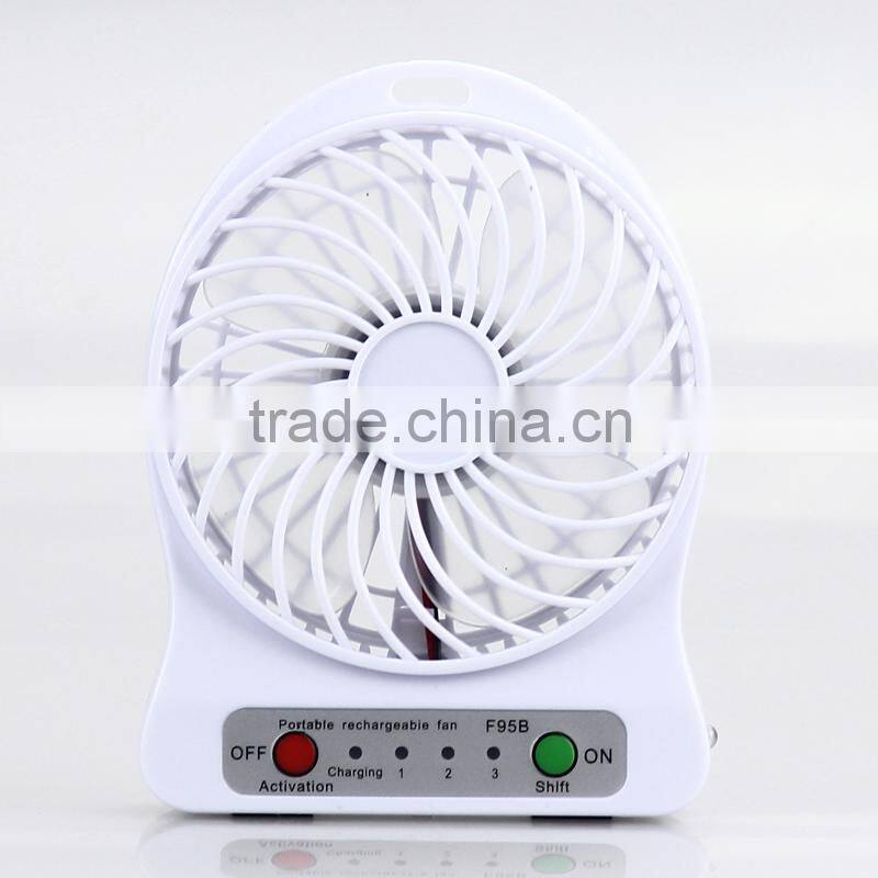 2015 Promotional mini usb fan with strong wind, rechargeable fan, portable mini fan