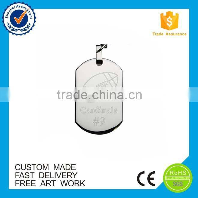 Promotional zinc alloy debossed logo custom engraving metal dog tag