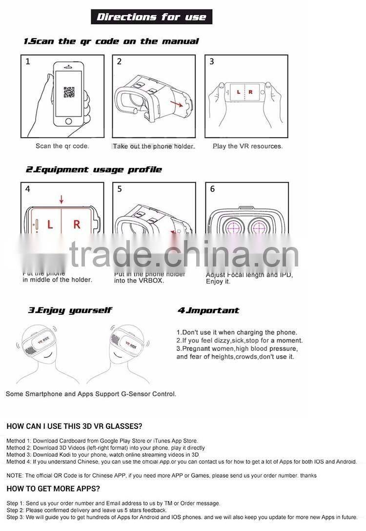 HOT SELLING 2016 Shenzhen google 3d glasses vr box