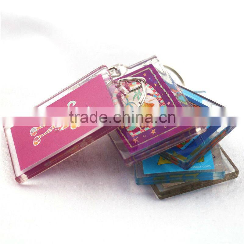 Custom design clear acrylic keyholder / plastic key chain / blank acrylic plastic key chain