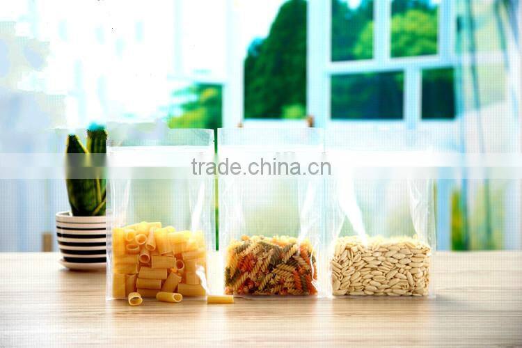 Clear stand up side gusset bottom bag