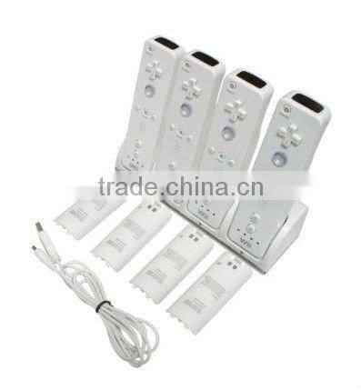 4 in 1 Remote controller battery charger dock for wii game accessories rechargeable batteries