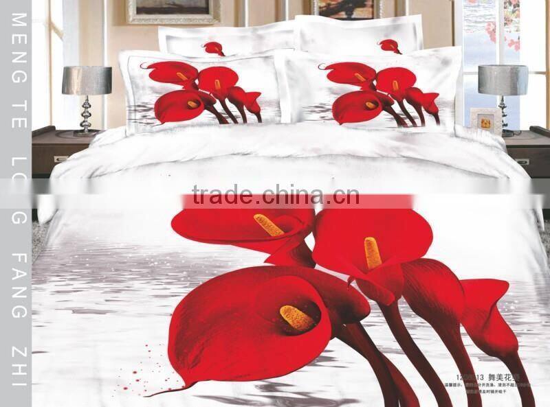 100% COTTON 3D REACTIVE PRINT DESIGN REACTIVE PRINT DUVET COVER PILLOWCASES BEDDING SET BLACK BACKGROUND FLOWERAL BED SET