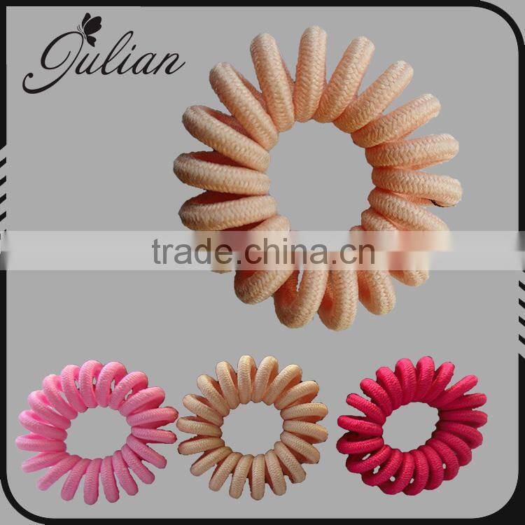 Fashion small size Elastic Telephone Wire Hair Band Wrapped Fabric Ponytail Holders Bracelet Colorful Hair Accessories FHHTA0017
