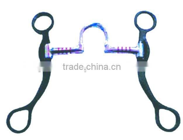 SS Correction Mouth Training Bit with Black Steel Turn Cheeks