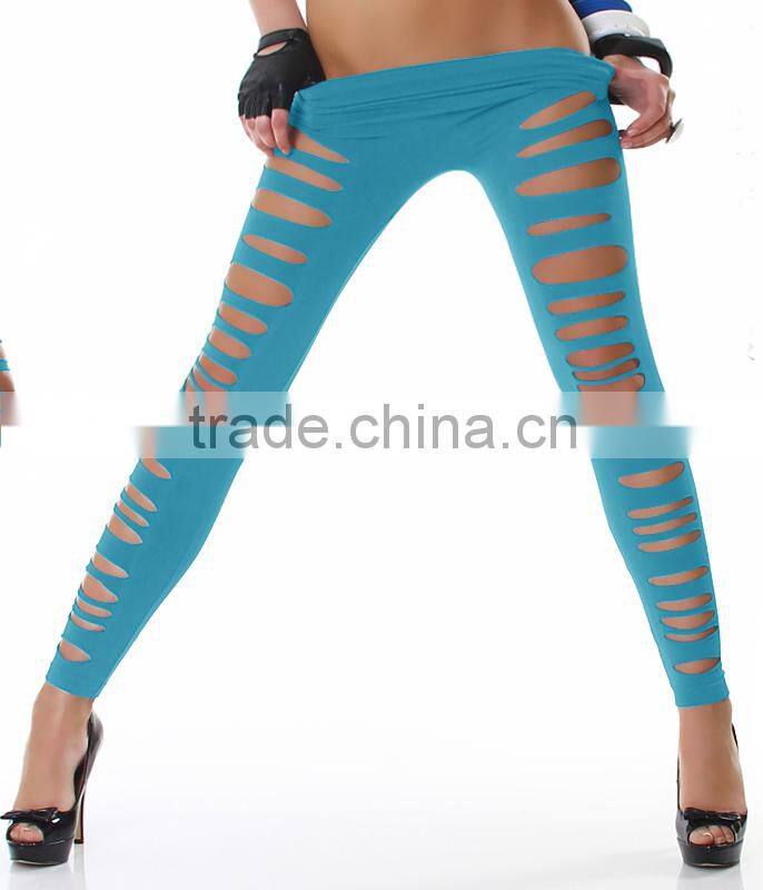 Spring New Style Sexy Leggings Striped Hole Colorful Leggings For Women Cheap Slim Women Leggings Wholesale