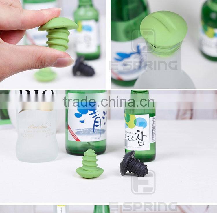 Silicone screw shape food grade wine bottle stoopers