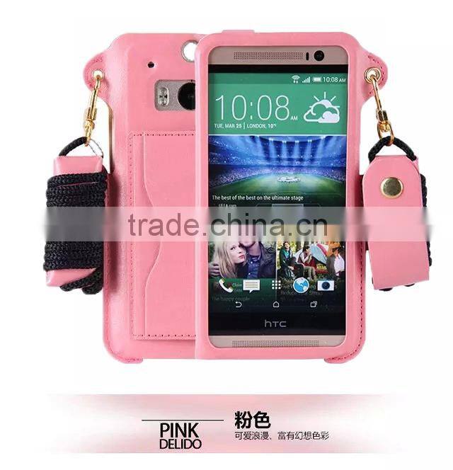 For HTC one m8 pu leather case,wallet cover mobile phone case for HTC one m8