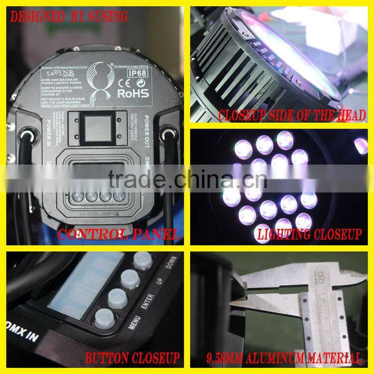 IP68 led 6in1 (RGBWAUV) indoor/outdoor 18*15w le stage light