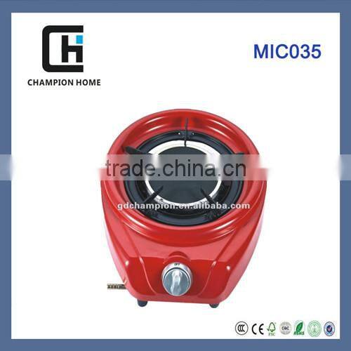 Piezoelectric ignition single gas cooktop