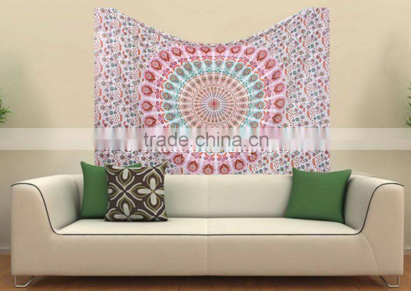 Bohemian Hippie Ethnic Cotton Mandala Wall Art Gypsy Psychedelic Home Decor Tapestry