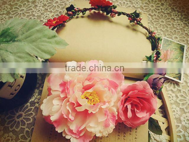 Big Artificial Peony Flower Head Wreath Wedding Flower Garland