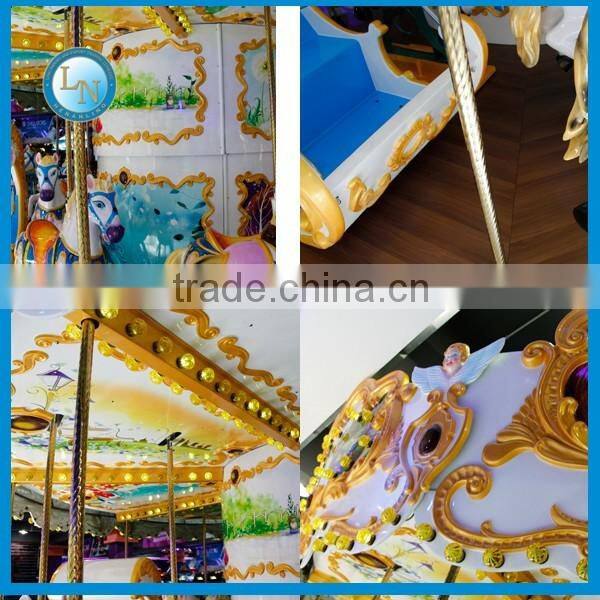 Europen luxurious carousel rides! Amusement Park Fiberglass 72 Seats Carousel Rides