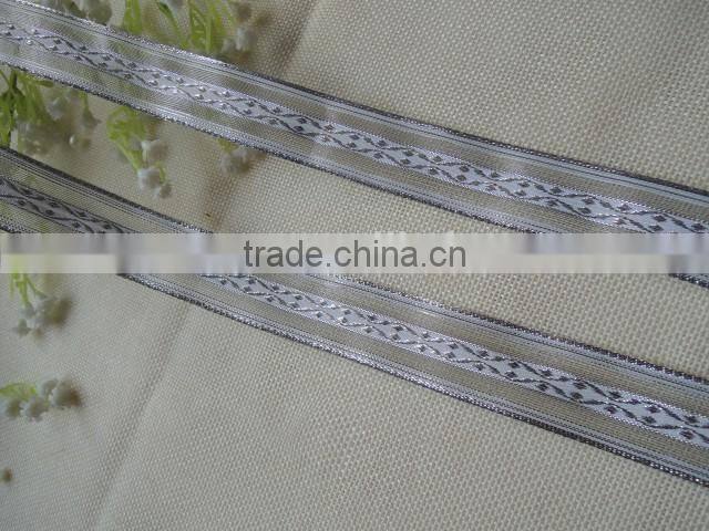 Exquisite silver net fabric ribbons