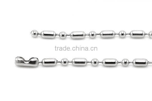 Cheap stainless steel round beads with oval bead chain for pendant