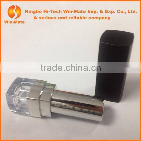 popular Empty Square Plastic With Black Case Lipstick Tube