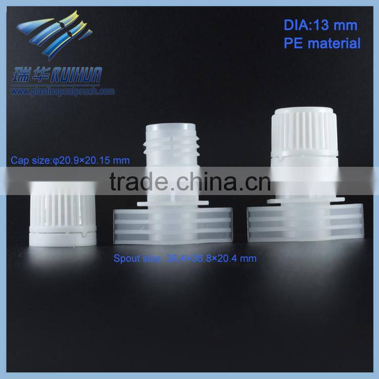 Cheap jelly spout 13mm PE plastic cap for pouch