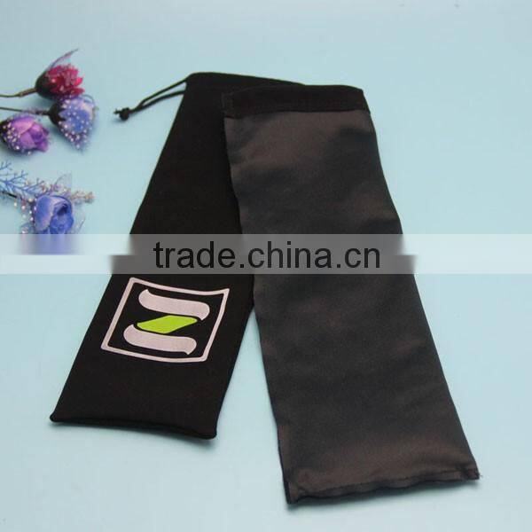 custom made black drawstring pu packing bag with logo