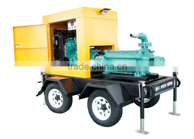 Movable Diesel water pump, sewage water pump high lift 36m3/hr
