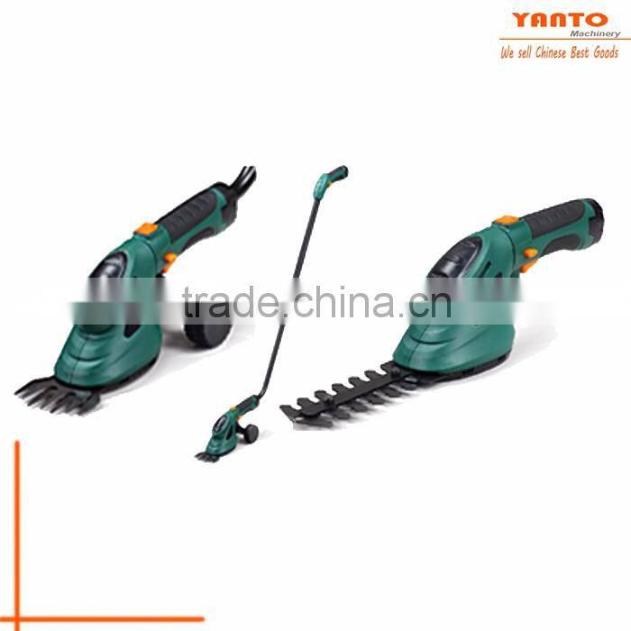 3.6V FU4125 Cordless Grass Shears / Hedge Trimmer - Handheld & Wheeled Extension Handle Hedge Trimmer with Rotating handle