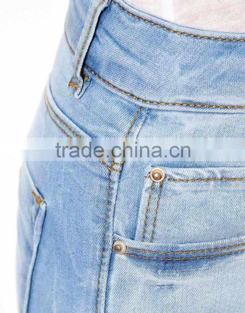 Supersoft High Waisted Ultra Skinny Jeans In Ice Blue Vintage Wash for women (LOTX123)