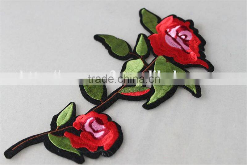 good looking 15*24cm embroidery rose patches leather patch snapback for sale