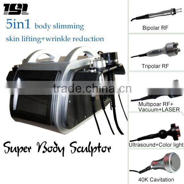 5 in1 ultrasound body shaping ultrasonic vacuum rf cavitation ultrasound equipment
