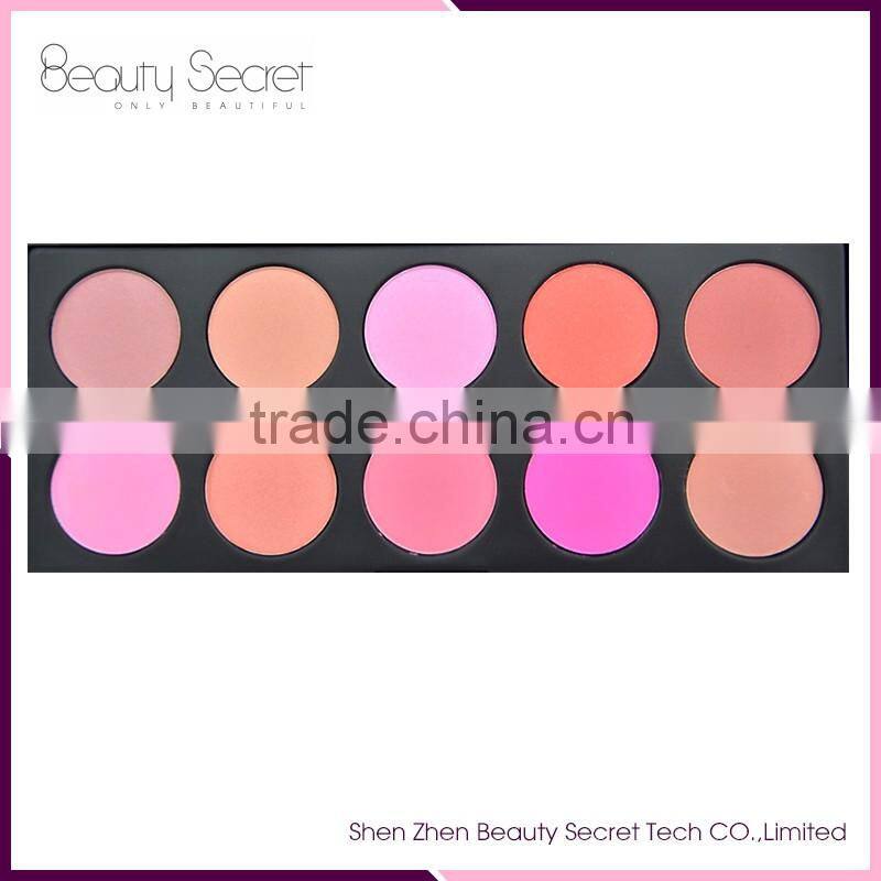 10 color cute cheek blush makeup palette private label