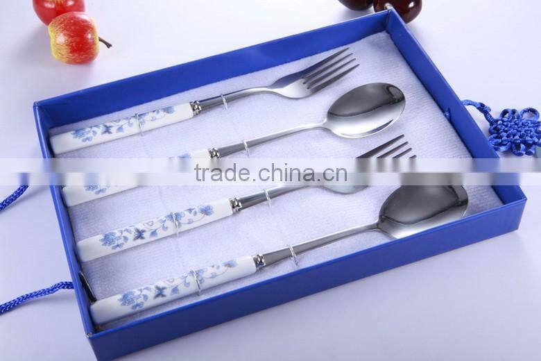 custom royal style half tang stainless steel flatware with ceramic flatware
