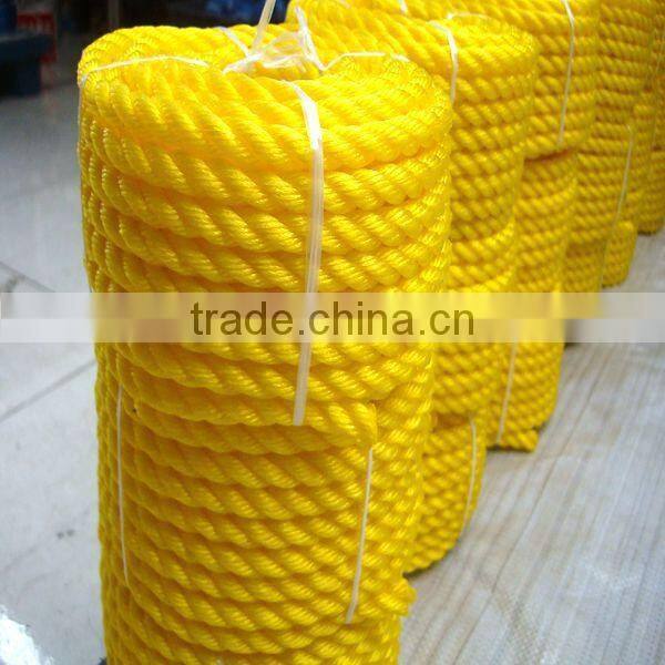 Twisted polyethylene mooring rope