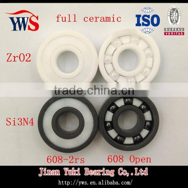 608 Si3N4 ZrO2 full ceramic ball bearing 608 ceramic skate bearing