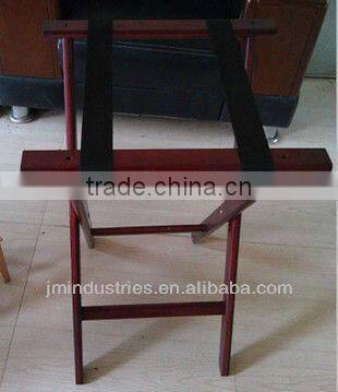 Antique Medium Size Foldable Wooden Luggage Rack for Hotel Room with Two Straps