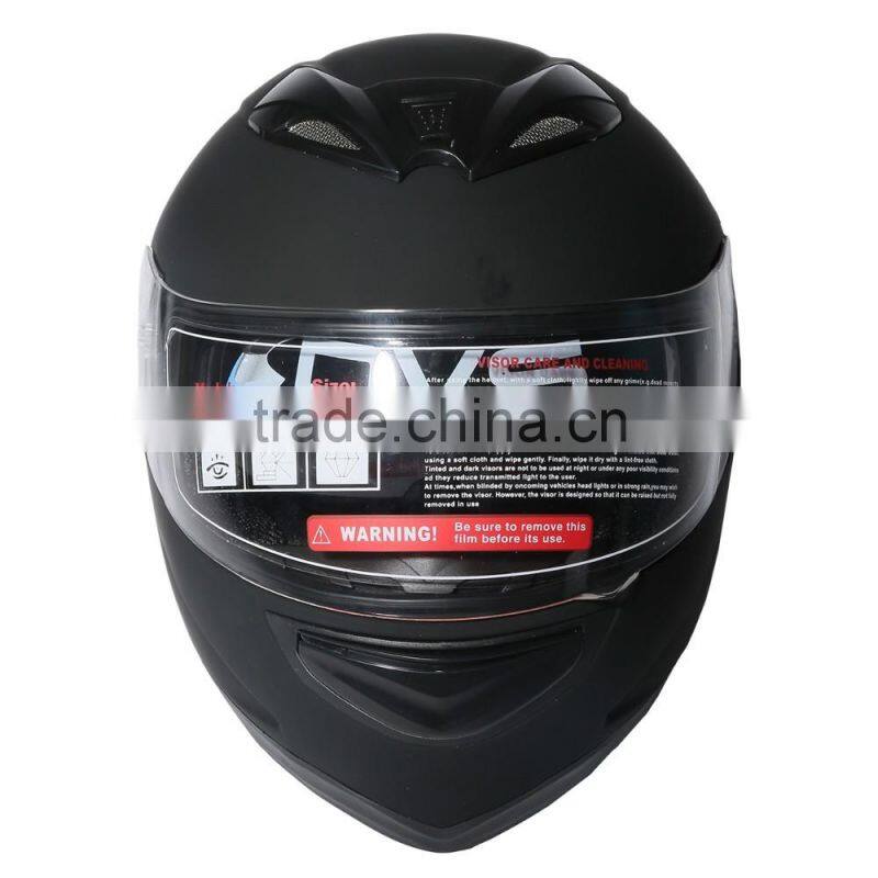 Dual Visor Matte Black Street Sport Bike Full Face Motorcycle Helmet M/L/XL