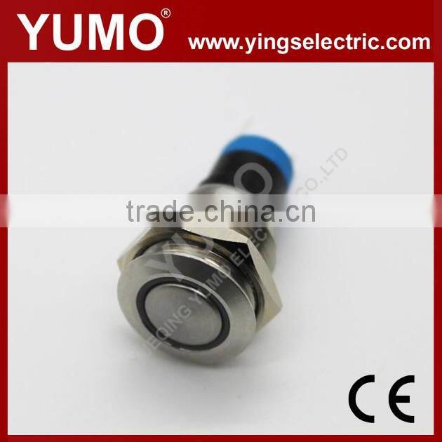 LA16JSF-11E blue push button monetary with lamp stainless steel 12V DC