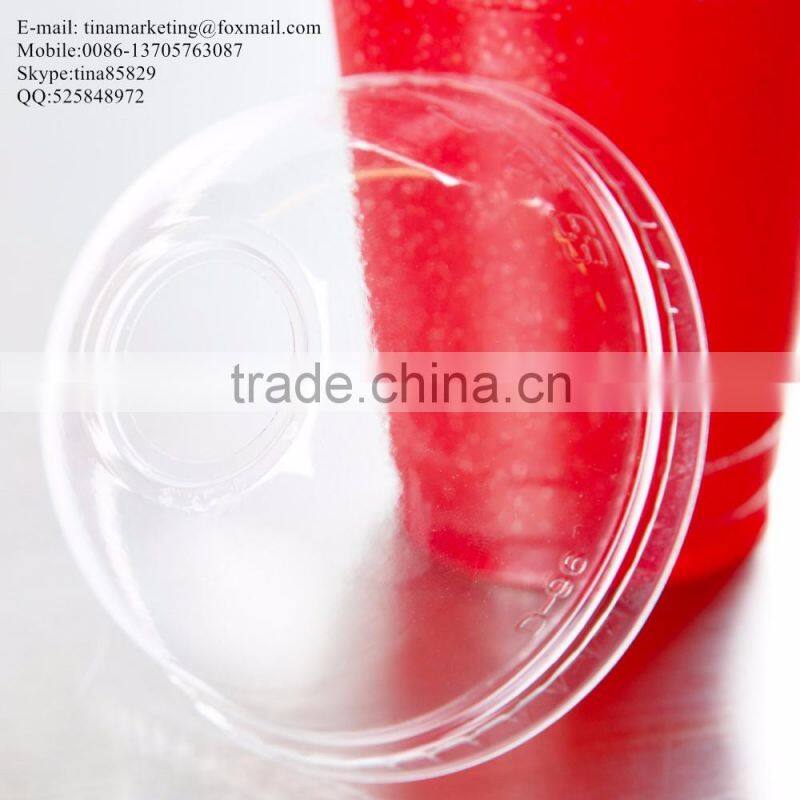 Custom Disposable PS Plastic Clear Dome Lid with Hole for Clod Drink Cup